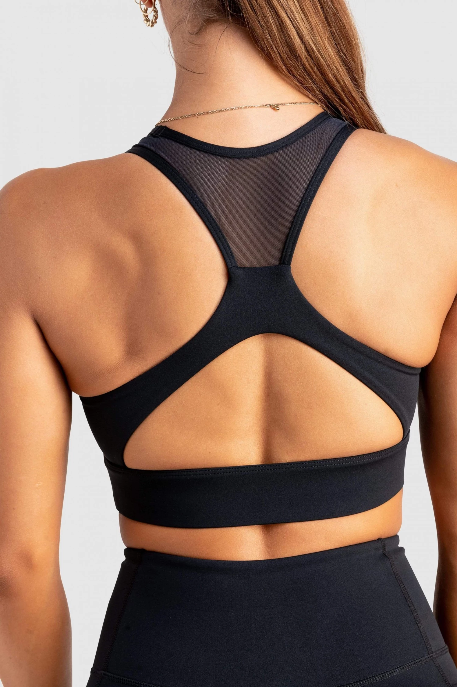 Tracy Womens Breeze Mesh Crop - Jet Black