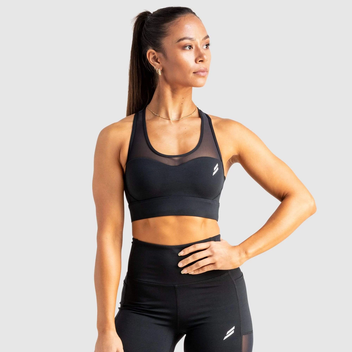 Tracy Womens Breeze Mesh Crop - Jet Black