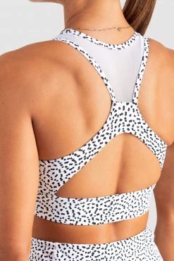 Tracy Breeze Mesh Crop - White Speckle Womens