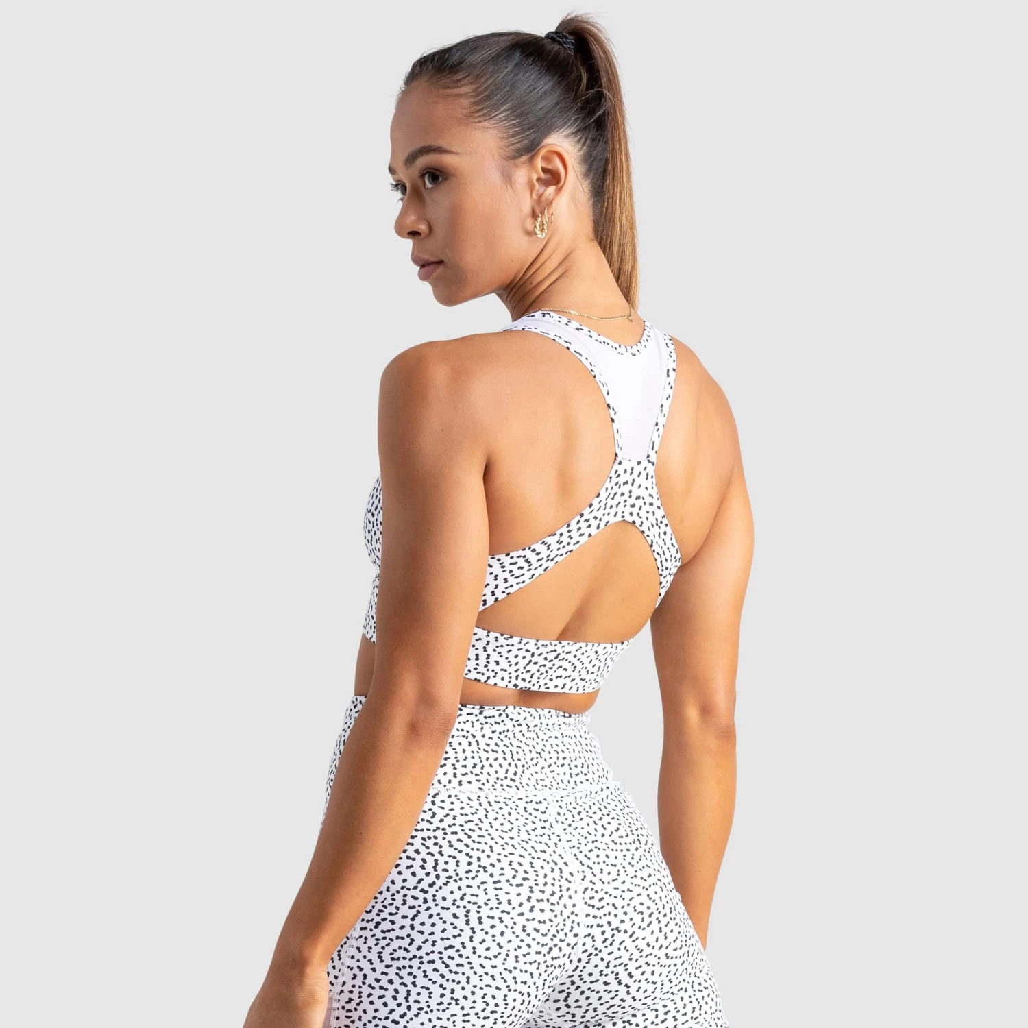 Tracy Breeze Mesh Crop - White Speckle Womens