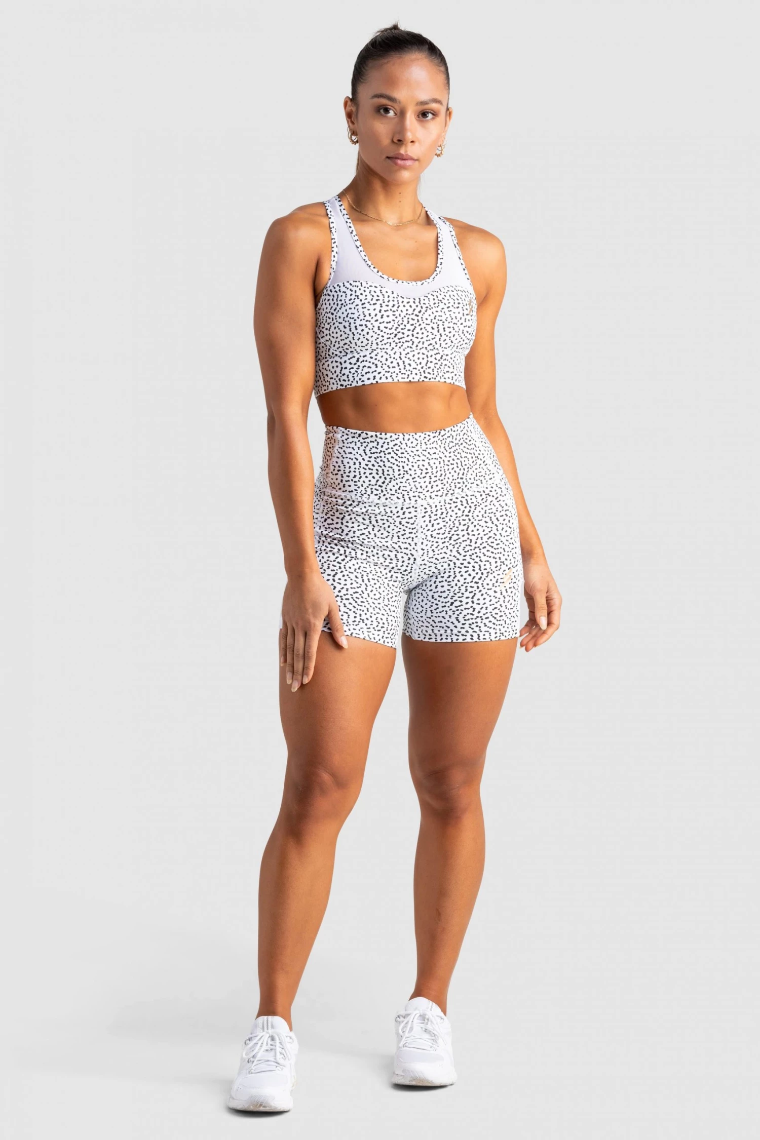 Tracy Breeze Mesh Crop - White Speckle Womens