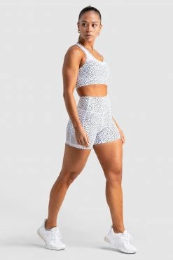 Tracy Breeze Mesh Crop - White Speckle Womens