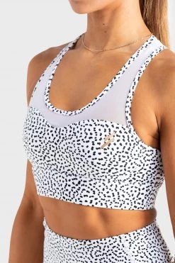 Tracy Breeze Mesh Crop - White Speckle Womens