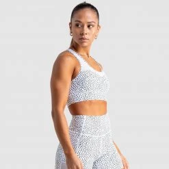 Tracy Breeze Mesh Crop - White Speckle Womens