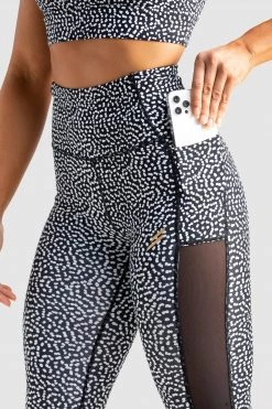 Tracy Womens Breeze Mesh Leggings - Black Speckle