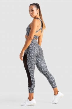 Tracy Womens Breeze Mesh Leggings - Black Speckle