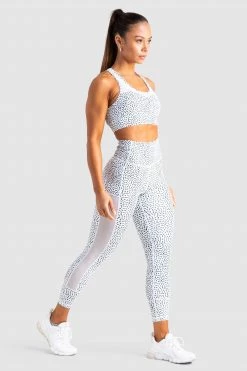 Tracy Womens Breeze Mesh Leggings - White Speckle
