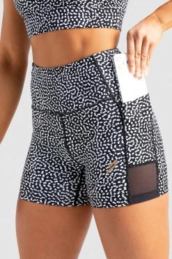 Tracy Womens Breeze Mesh Shorts - Black Speckle