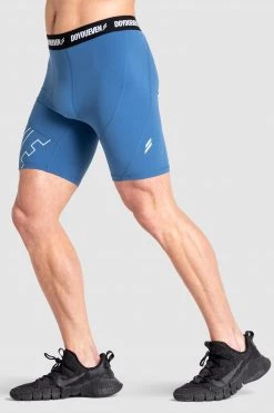 Male Outlet Compfit+ Icon Shorts - Royal Blue