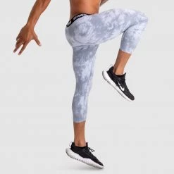 Male Outlet Compfit Tie Dye 3/4 Tights - Stone Grey