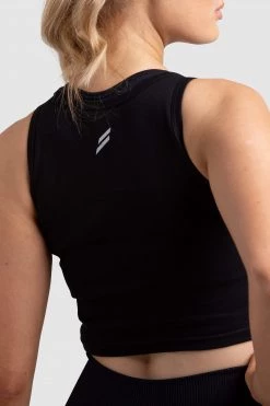 Aivory Dual Stripe Cropped Tank - Black Womens