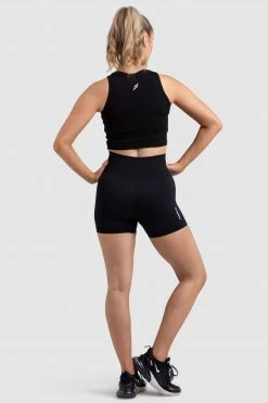 Aivory Dual Stripe Cropped Tank - Black Womens