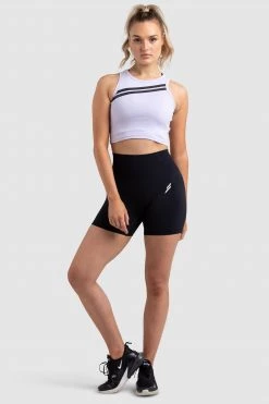 Female Outlet Dual Stripe Cropped Tank - Lavender