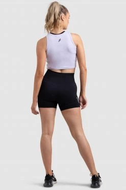 Female Outlet Dual Stripe Cropped Tank - Lavender