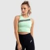 Female Outlet Dual Stripe Cropped Tank - Lime