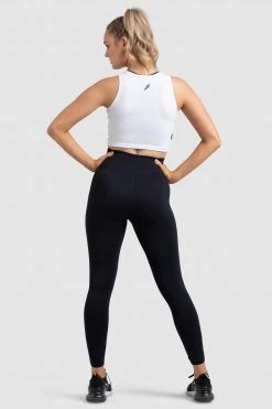 Female Outlet Womens Dual Stripe Cropped Tank - White