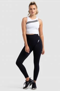 Female Outlet Womens Dual Stripe Cropped Tank - White