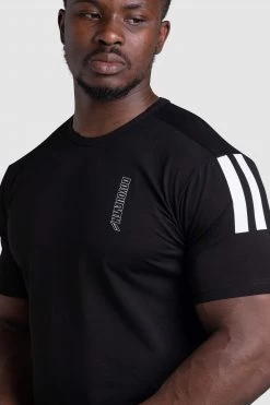 Aivory Dual Stripe Drop Tee - Black