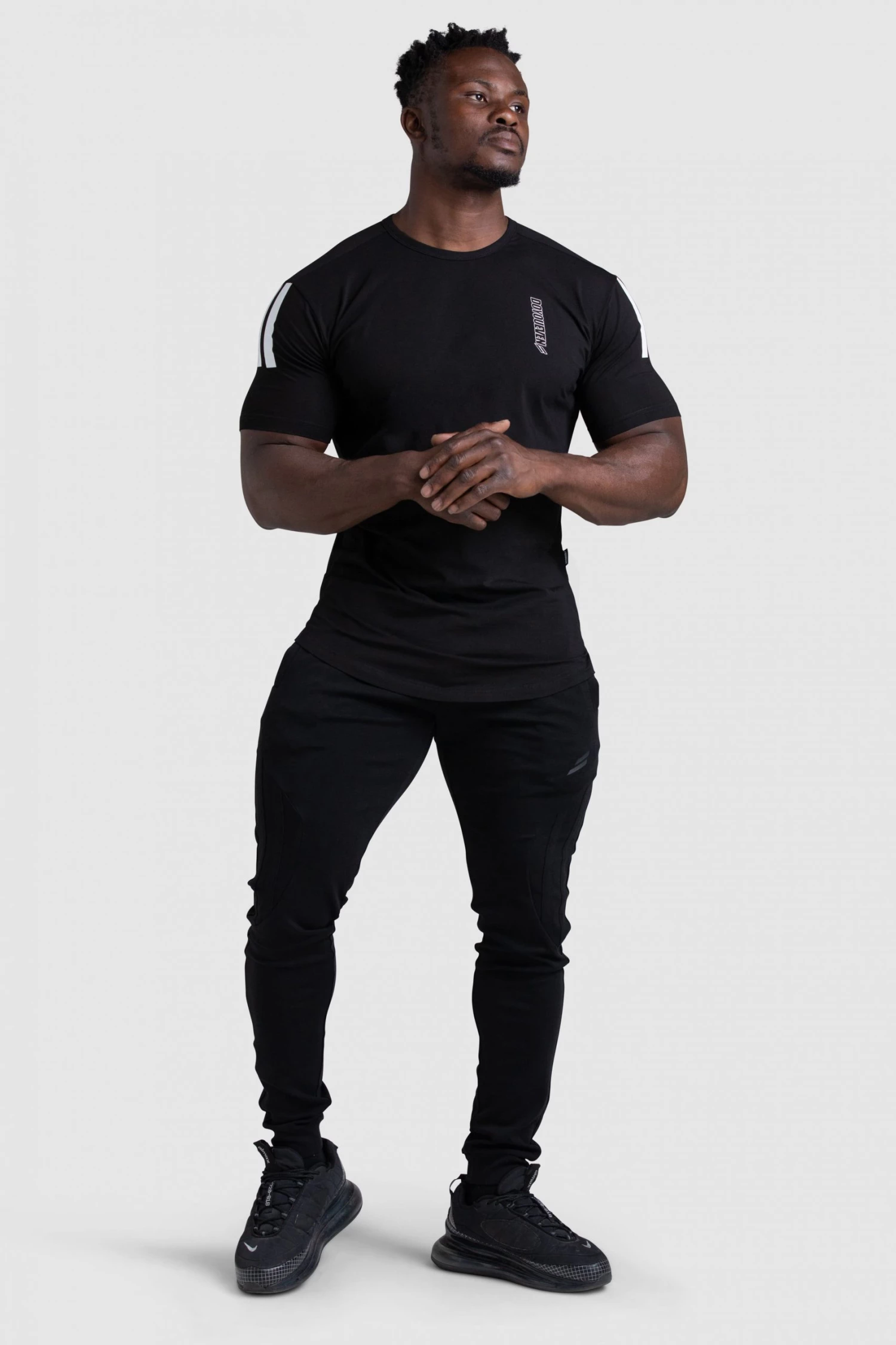 Aivory Dual Stripe Drop Tee - Black