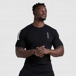 Aivory Dual Stripe Drop Tee - Black