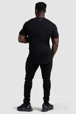 Aivory Dual Stripe Drop Tee - Black