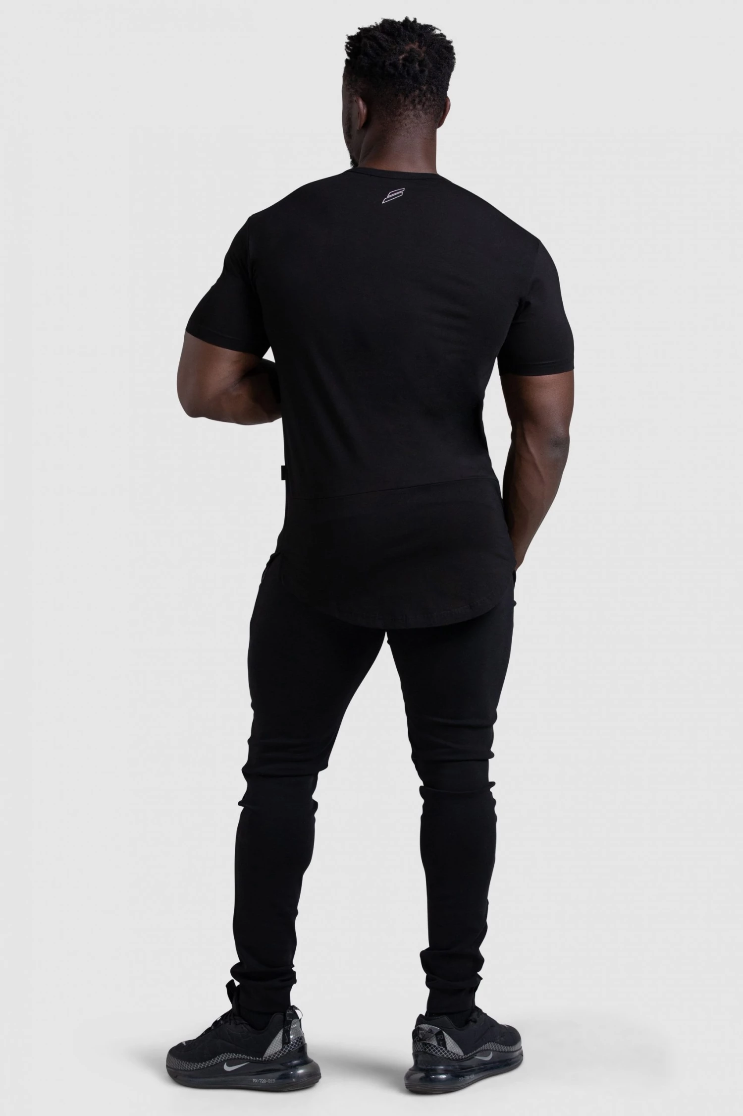 Aivory Dual Stripe Drop Tee - Black