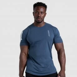 Aivory Mens Dual Stripe Drop Tee - Navy