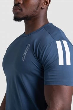 Aivory Mens Dual Stripe Drop Tee - Navy