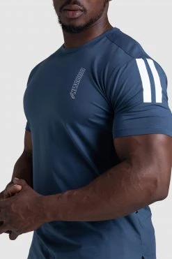 Aivory Mens Dual Stripe Drop Tee - Navy