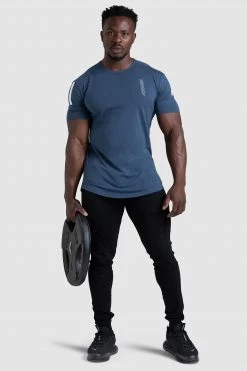 Aivory Mens Dual Stripe Drop Tee - Navy