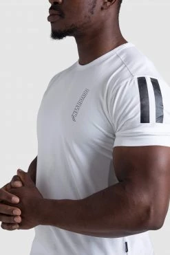 Aivory Dual Stripe Drop Tee - White Mens