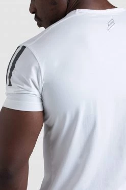 Aivory Dual Stripe Drop Tee - White Mens