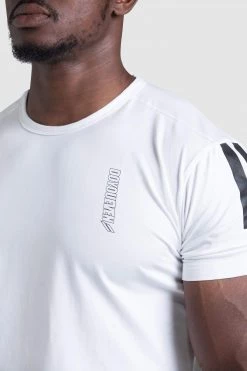 Aivory Dual Stripe Drop Tee - White Mens