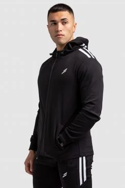 Darren Dual Stripe Hoodie - Black