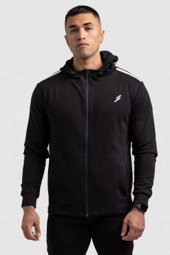 Darren Dual Stripe Hoodie - Black