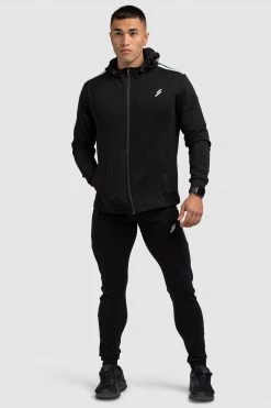 Darren Dual Stripe Hoodie - Black