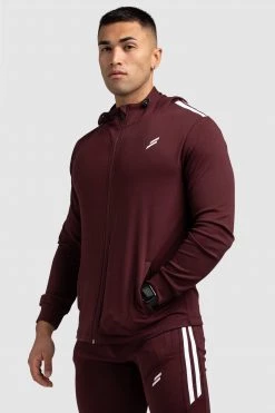 Darren Dual Stripe Hoodie - Deep Burgundy
