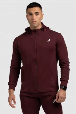 Darren Dual Stripe Hoodie - Deep Burgundy