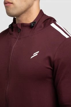 Darren Dual Stripe Hoodie - Deep Burgundy