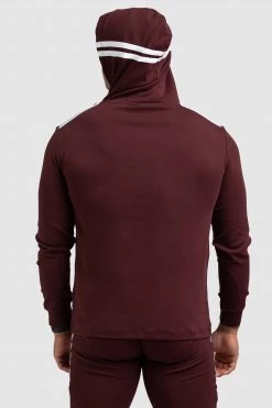 Darren Dual Stripe Hoodie - Deep Burgundy