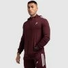Darren Dual Stripe Hoodie - Deep Burgundy