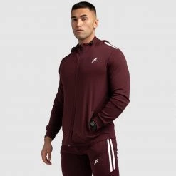 Darren Dual Stripe Hoodie - Deep Burgundy