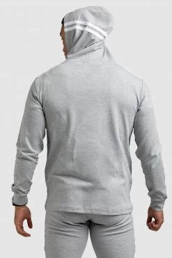 Darren Mens Dual Stripe Hoodie - Grey