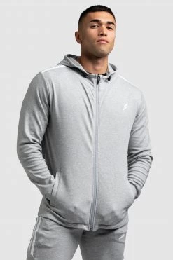 Darren Mens Dual Stripe Hoodie - Grey