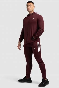 Darren Dual Stripe Pants - Deep Burgundy Mens