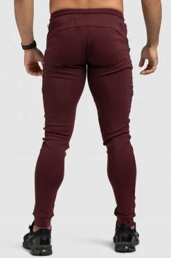 Darren Dual Stripe Pants - Deep Burgundy Mens
