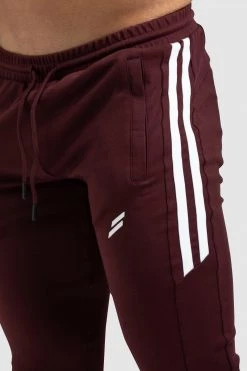 Darren Dual Stripe Pants - Deep Burgundy Mens