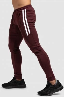Darren Dual Stripe Pants - Deep Burgundy Mens