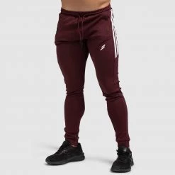 Darren Dual Stripe Pants - Deep Burgundy Mens