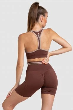 Pony DYE Scrunch Seamless Crop - Chocolate Brown Womens